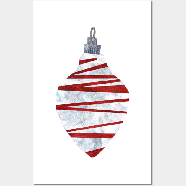 Bauble - Trad scribbly red and white Wall Art by Babban Gaelg